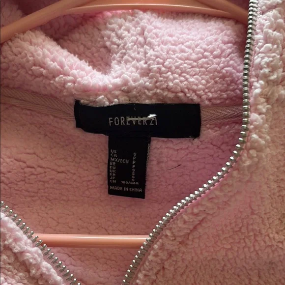 Forever 21 Pink Fleece Sweatshirt - Picture 2 of 4